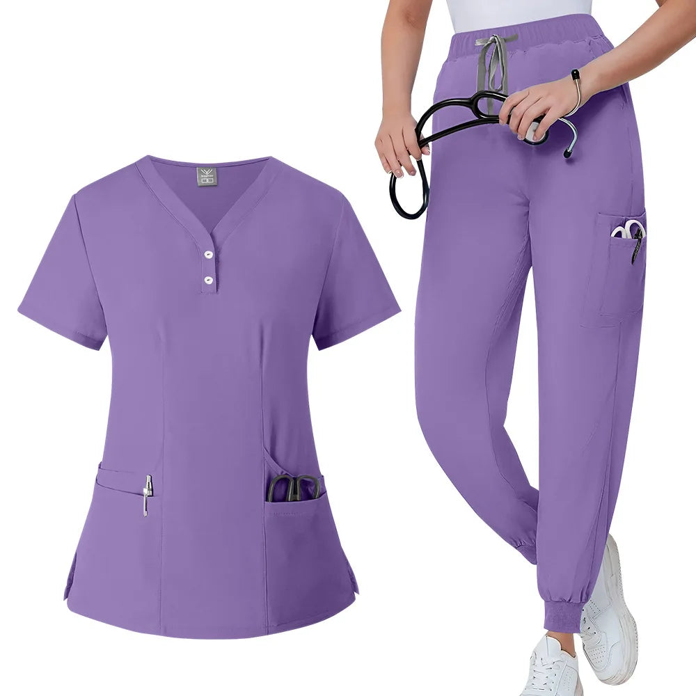 Unisex Stretchable Medical Scrub Set