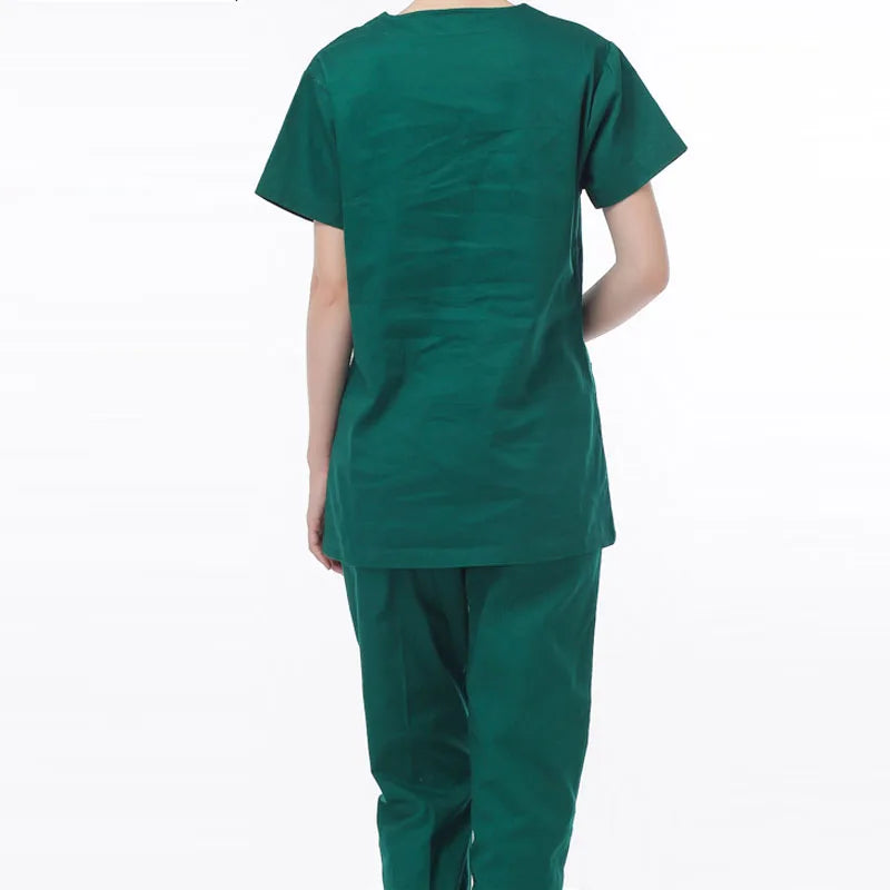 Stretch V-Neck Medical Scrub Set – Short Sleeve Healthcare Uniform