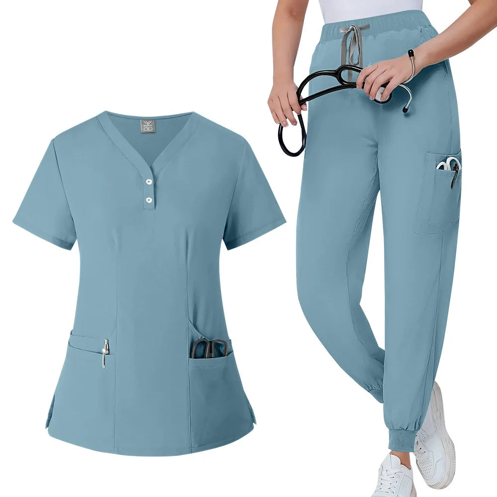 Unisex Stretchable Medical Scrub Set