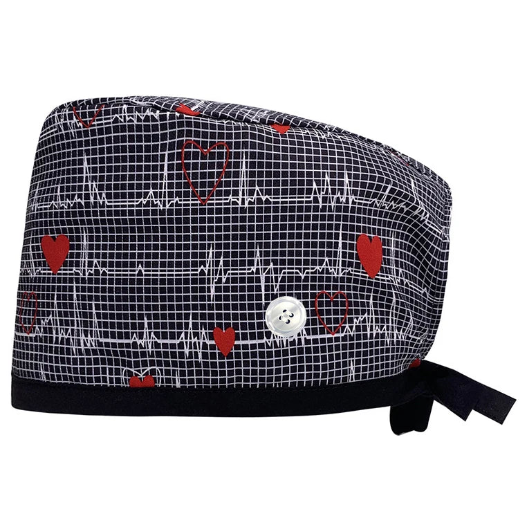 Unisex Surgical Scrub Cap with Buttons