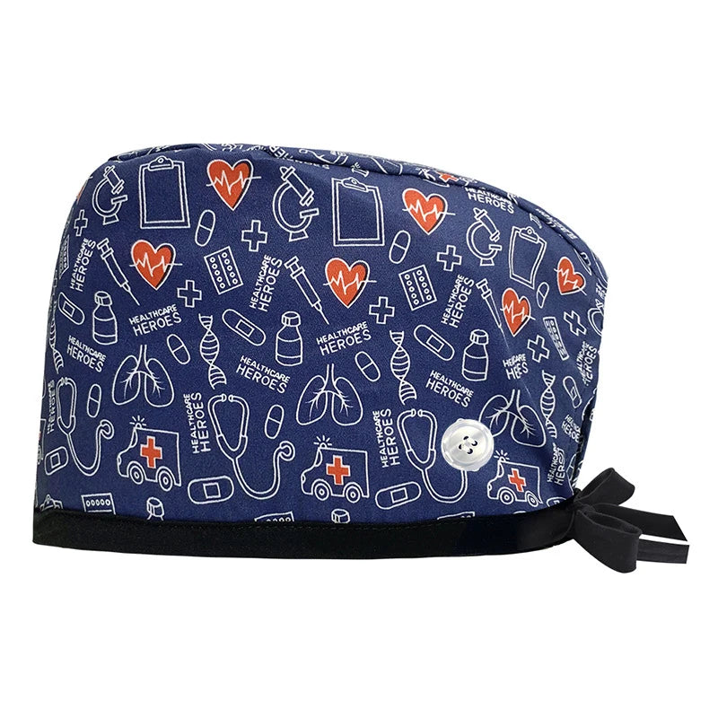 Unisex Surgical Scrub Cap with Buttons