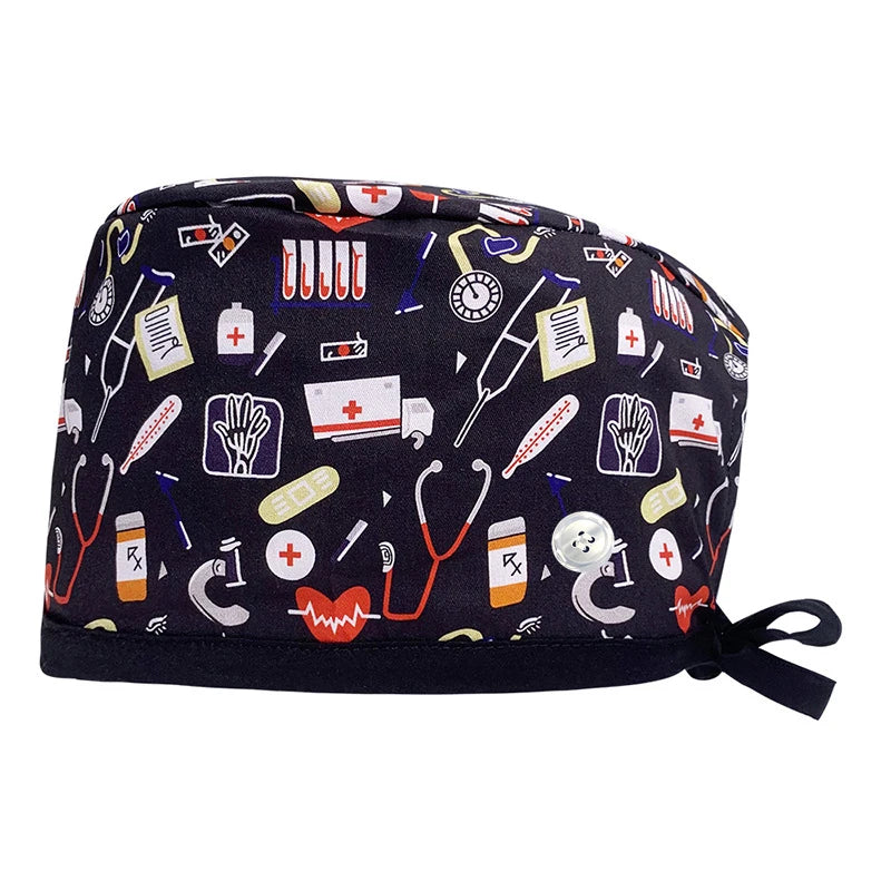 Unisex Surgical Scrub Cap with Buttons