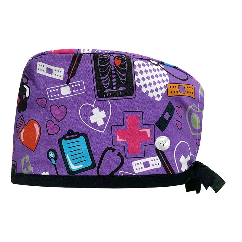 Unisex Surgical Scrub Cap with Buttons